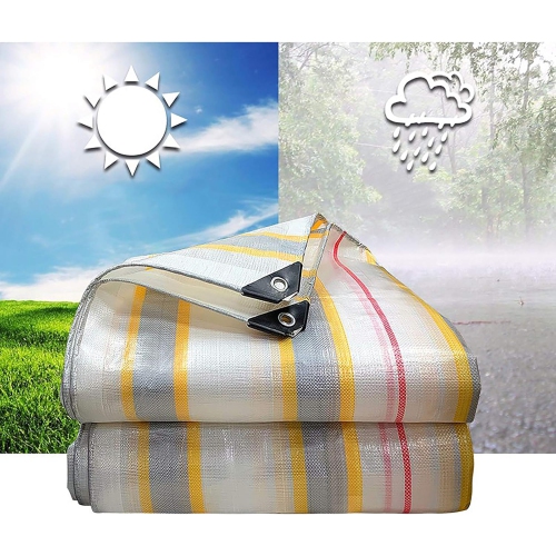 Tarps Heavy Duty Waterproof 6x15 Feet,10Mil UV Resistant Poly Tarp,Multipurpose Small Tarp with Metal Grommets and Reinforced Edges, Gold and Silver