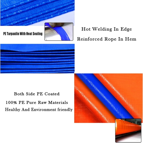 Tarps Heavy Duty Waterproof 6x30 Feet,10Mil UV Resistant Poly Tarp,Multipurpose Small Tarp with Metal Grommets and Reinforced Edges, Blue Orange