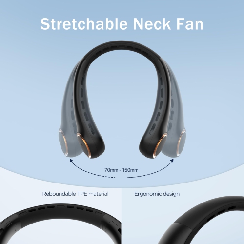 Portable Neck Fan with 4000mAh Battery, 3 Adjustable Speeds, Suitable for Home and Outdoor Use