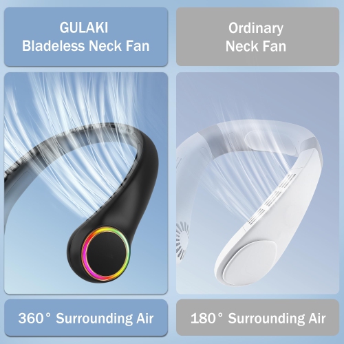 Portable Neck Fan with 4000mAh Battery, 3 Adjustable Speeds, Suitable for Home and Outdoor Use