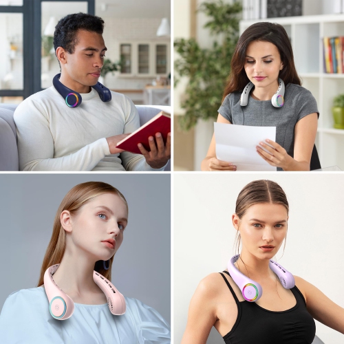 Portable Neck Fan with 4000mAh Battery, 3 Adjustable Speeds, Suitable for Home and Outdoor Use