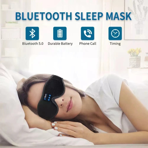3D Sleep Eye Mask, Bluetooth Wireless Music Eye Mask, Head-Mounted Blackout Eye Mask for Sleeping