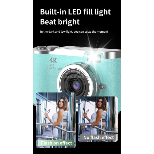 Nouveau LK007 High-Pixel Dual-Camera selfie photo numérique rétro pour les étudiants sur le campus, CCD intégré LED light green [32G + lecteur de