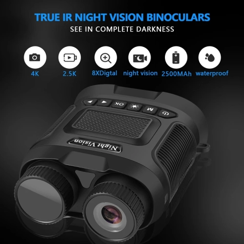 High-definition and high-power digital infrared night vision device, outdoor binocular imaging telescope, infrared night vision full-color imager -