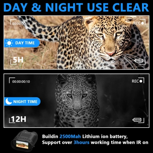 High-definition and high-power digital infrared night vision device, outdoor binocular imaging telescope, infrared night vision full-color imager -