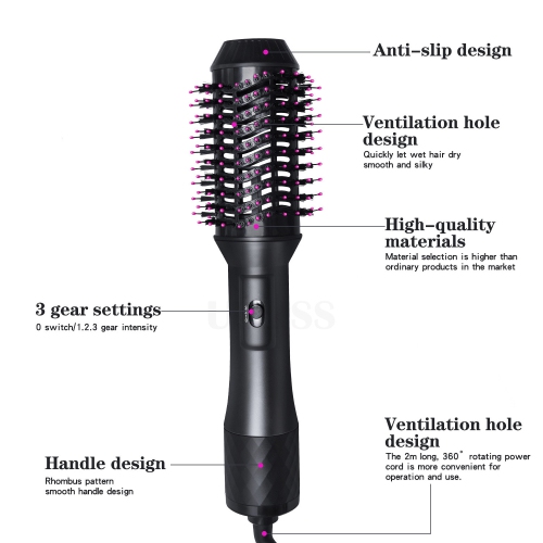 Hot air comb high power hair dryer three in one electric curling iron multifunctional hair straightener hair dryer -014-1 platinum eucleus