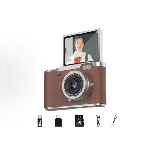 THE WAY  New Lk007 High-Pixel Dual-Camera Selfie Retro Digital Camera Student Campus Entry Ccd Built-In Led [64G + Card Reader + Android Adapter +