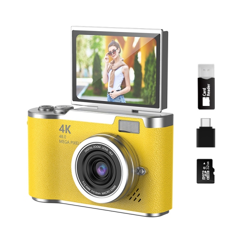 THE WAY  New Lk007 High-Pixel Dual-Camera Selfie Retro Digital Camera for Students On Campus \w Built-In Led Lights [32G + Card Reader + Android