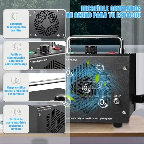 Home Ozone Air Purifier - 60g/hr output, eliminates odors, kills bacteria and removes formaldehyde, ideal for kitchens, pet areas, basements