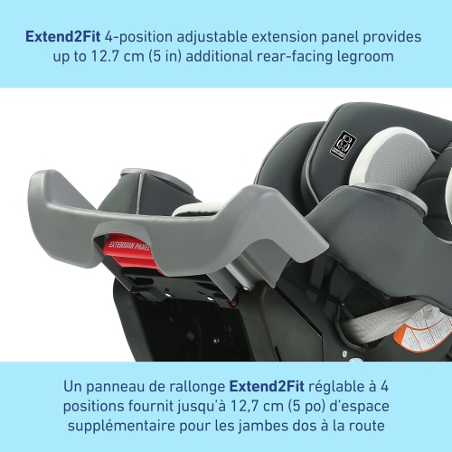 Graco Extend2Fit Convertible Car Seat, 2-in-1 Forward & Rear-Facing Baby Car Seat, 1.8-30 kg, Gotham