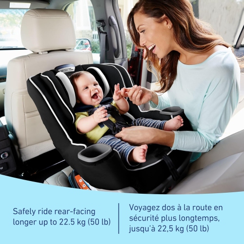 Graco Extend2Fit Convertible Car Seat, 2-in-1 Forward & Rear-Facing Baby Car Seat, 1.8-30 kg, Gotham