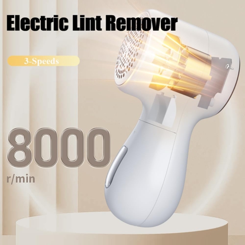 Rasoir à tissu rechargeable avec écran LED et épilateur électrique, 3 vitesses, rasoir-chandail pour enlever les peluches - blanc