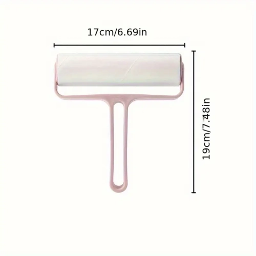 Roller hair remover, tear-off hair roller, sticky dust paper roller brush, sticky hair brush, pet hair removal brush - white + 5 rolls of paper