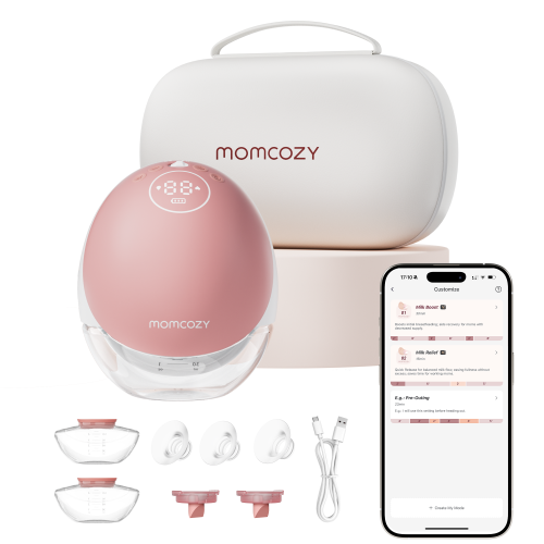 Momcozy Breast Pump Hands Free Upgraded Mobile Flow | M9, App Discreet Control with Personalized Multi-Modes & 15 Levels, Wearable Breast Pump 24mm