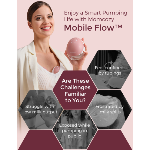 Momcozy Breast Pump Hands Free Upgraded Mobile Flow | M9, App Discreet Control with Personalized Multi-Modes & 15 Levels, Wearable Breast Pump 24mm