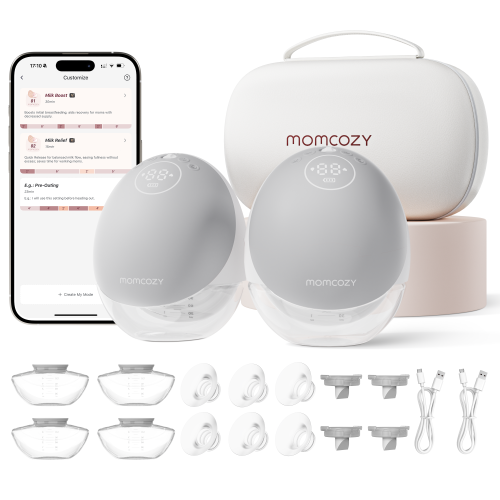 Momcozy Breast Pump Hands Free Upgraded Mobile Flow | M9, App Discreet Control with Personalized Multi-Modes & 15 Levels, Wearable Breast Pump 24mm