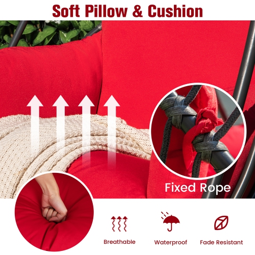 Chaise pliante suspendue en forme d'oeuf de Costway avec coussin souple Hamac pivotant