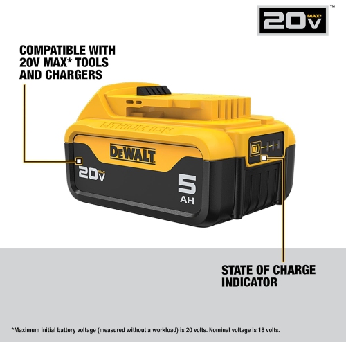 DEWALT 20V MAX 5.0 Ah Battery 2-Pack with Charger Starter Kit