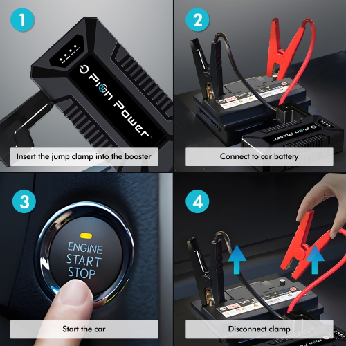 Pion Power E600LFP Portable Power Station 614Wh 1200W with YC08 Jumpstarter 12V Car Battery, 7200 mAh Power Bank- Camping Kit