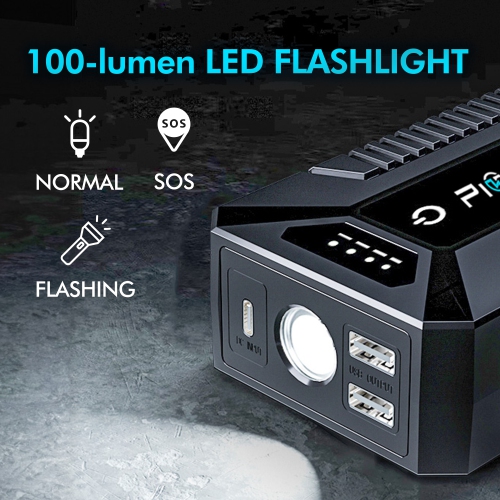 Pion Power E600LFP Portable Power Station 614Wh 1200W with YC08 Jumpstarter 12V Car Battery, 7200 mAh Power Bank- Camping Kit