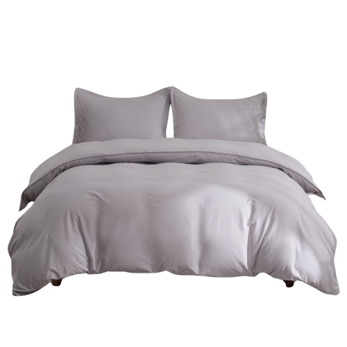 Ocean Fine Bedding Duvet Set; Double, 300 TC, Soft, Breathable and Eco-Conscious, Silver