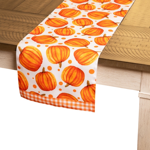 Pumpkins Rectangular Fall Harvest Table Runner - 72"