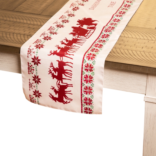 Chemin de table de Noël rectangulaire Traverser la neige - 72 po