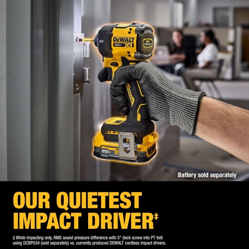 DEWALT 20V MAX XR 1/4 Inch Cordless Quiet Hydraulic Impact Driver, Bare Tool Only