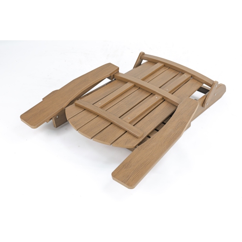 Backyard Lifestyles - Folding Adirondack Chair w/Hideaway Footrest & Cup Holder - Brown