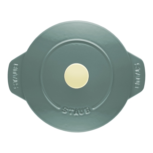 STAUB La Cocotte 1.75 L Cast Iron Round Rice Cocotte, Eucalyptus