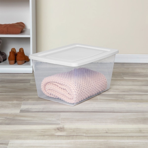 Sterilite 58 Qt Storage Box, Stackable Plastic Container, Home Organizer, 8 Pack