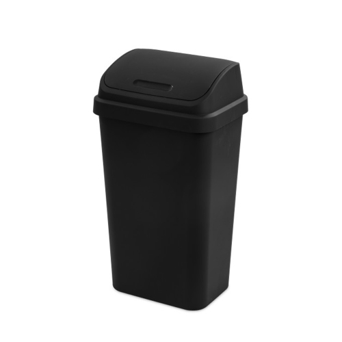 STERILITE  13 Gal Kitchen Swing Top Lidded Wastebasket Trash Can (12 Pack) In Black LOVE the top!