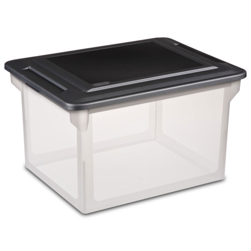 Sterilite File Box, Clear Bankers Box, Organizer Storage Tote w/ Lid