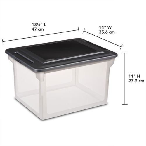 Sterilite File Box, Clear Bankers Box, Organizer Storage Tote w/ Lid