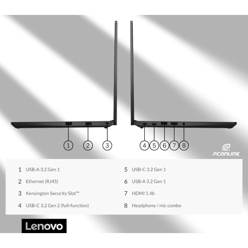 Lenovo ThinkPad E14 Gen 5, 14" FHD+, Ryzen 7 7730U, 24GB RAM, 1TB SSD, FP Reader, Backlit KB, HDMI, RJ45, Wi-Fi 6, Win 11 Pro, Black