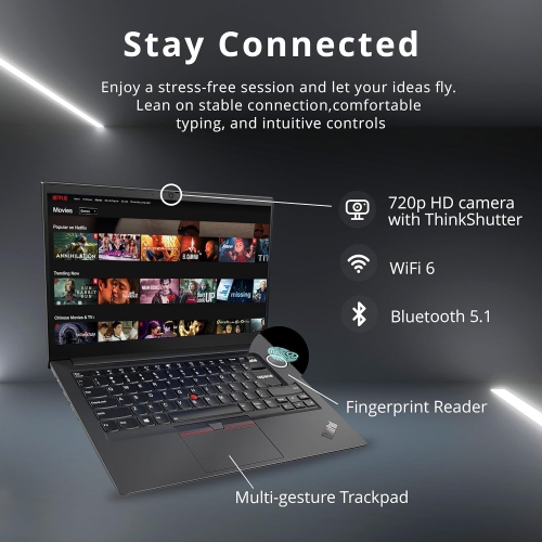 Lenovo ThinkPad E14 Gen 5, 14" FHD+, Ryzen 7 7730U, 24GB RAM, 1TB SSD, FP Reader, Backlit KB, HDMI, RJ45, Wi-Fi 6, Win 11 Pro, Black