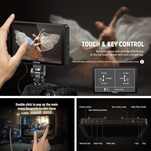 Refurbished - NEEWER F700 7" Camera Field Monitor, 2000nit HD 1920x1080 IPS Touch Screen with 3D LUT, 4K HDMI Loop in/Out - F700 w/ 1 NP-F750 Battery
