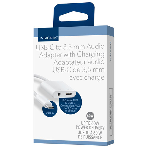 Insignia USB-C to 3.5mm/USB-C Charging Adapter - Only at Best Buy