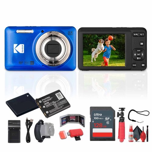 Kodak Pixpro FZ55 Digital Camera in Blue Bundle with Accessories