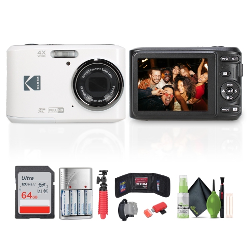 Kodak Pixpro FZ45 Digital Camera in White Bundle with Accessories
