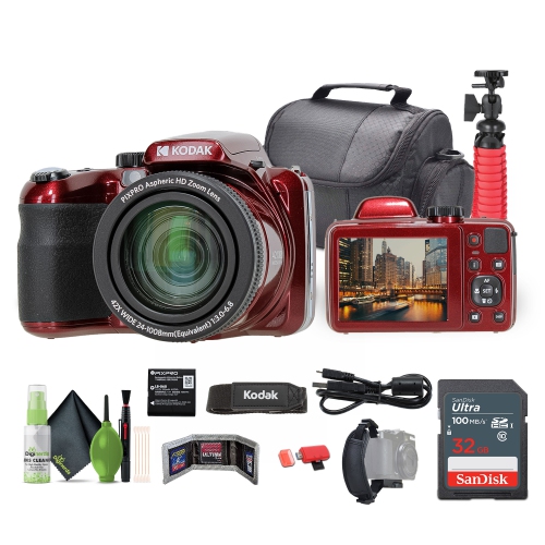 KODAK PIXPRO AZ425 20MP Digital Vlogging Camera +32GB Memory Card + More