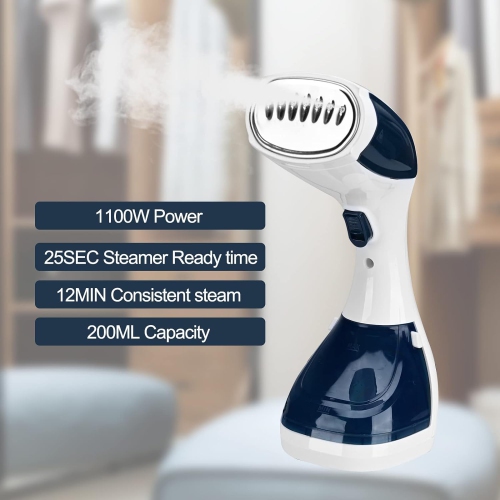 Défroisseur à vapeur portatif 180 ml de 1500 W avec fonction de chauffage rapide en 30 secondes. Fer à vapeur idéal pour la maison ou les
