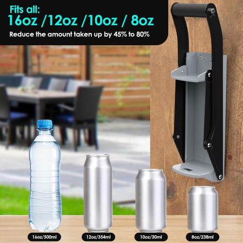 Disjoncteur de canettes, distributeur de canettes mural 16&nbsp;oz Broyeur de bière Outil de recyclage pour broyage des canettes de bière