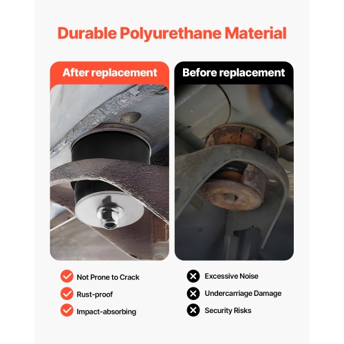 VEVOR 62 PCS Body Mount Bushing Kit, Compatible with 1980-1998 Ford F150 F250 F350, Polyurethane Body Mount Kit, Quick Replacement, for Improving