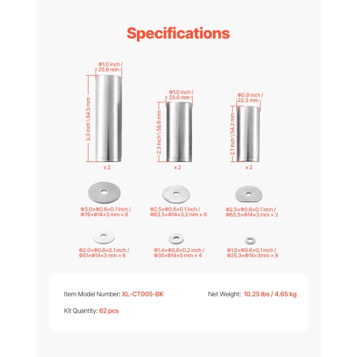 VEVOR 62 PCS Body Mount Bushing Kit, Compatible with 1980-1998 Ford F150 F250 F350, Polyurethane Body Mount Kit, Quick Replacement, for Improving