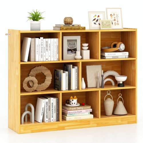 SLICKBLUE  3-Tier Open Bookcase With 8-Cube Floor Standing Storage Shelves for Display