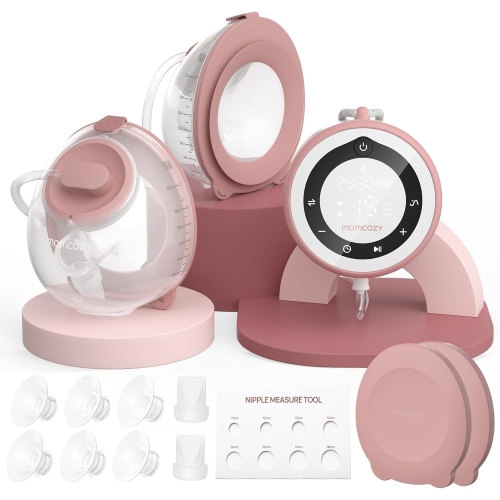 Momcozy Breast Pump V1 Pro Hospital-Grade, Hands-Free & Portable Wearable Pump, Upgraded Electric Pump with 3 Fine-Tuned Rhythms|15 Levels