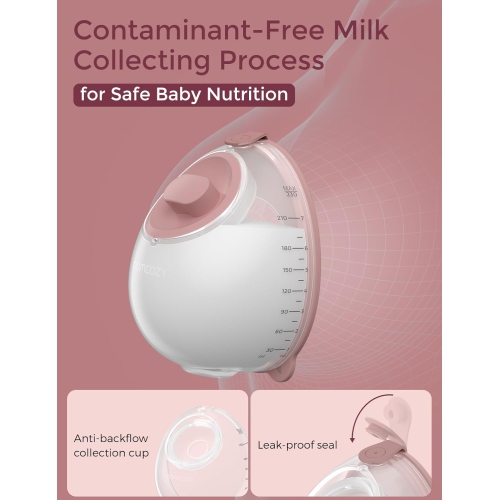 Momcozy Breast Pump V1 Pro Hospital-Grade, Hands-Free & Portable Wearable Pump, Upgraded Electric Pump with 3 Fine-Tuned Rhythms|15 Levels