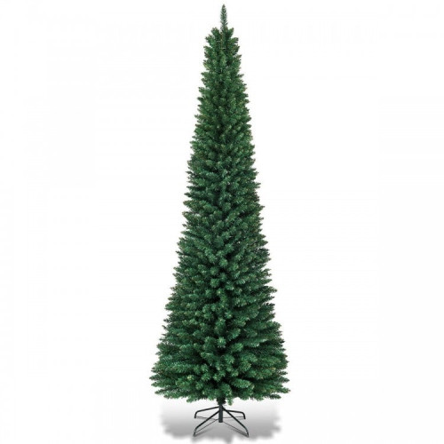 SLICKBLUE  Narrow Pvc Christmas Tree With Pencil Shape, Ideal for Apartments Or Entryways