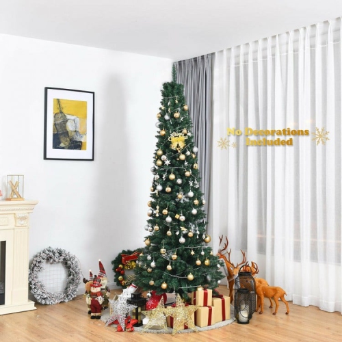 Narrow PVC Christmas Tree with Pencil Shape, Ideal for Apartments or Entryways